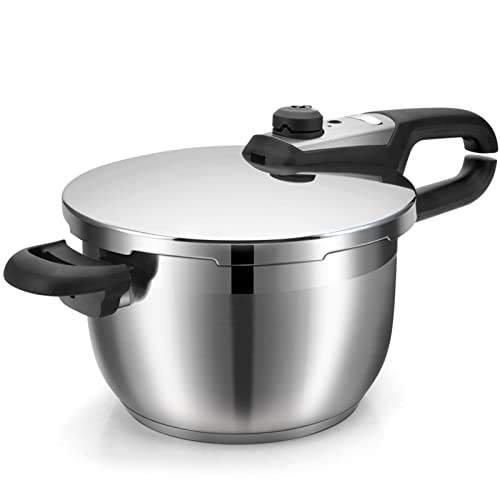 EVANEM Olla a presión de Gran Capacidad de 7L de Acero Inoxidable, Escape Tridimensional, Cocina de inducción de Gas for el hogar, Gas Universal