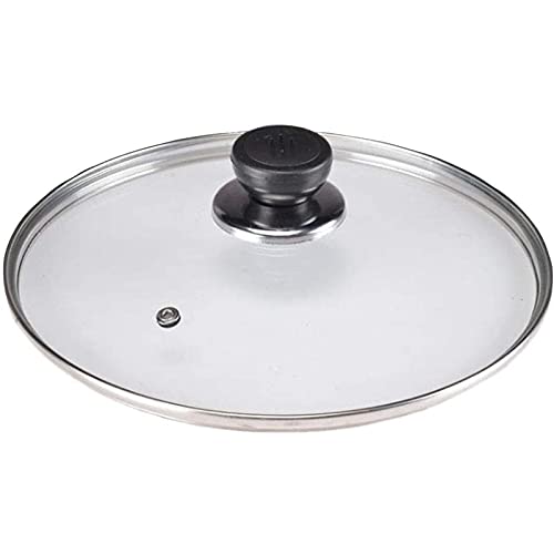 Tapa de sartén Tapa de Cacerola Vidrio Templado, Tapa de Olla a presión eléctrica Universal Transparente para el hogar Ajuste (30 cm)