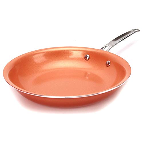 NLJYSH 1 PCS Antiadherente sartén de Cobre Red Pan inducción sartén sartén Cacerola Horno Lavavajillas Caja de Seguridad 8 Pulgadas Anti-Hornear Frying Pat