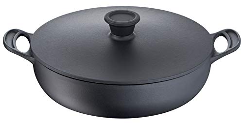 Tefal Jamie Oliver Premium fundición de acero con 2 asas, 30 cm + tapa, cocción segura, revestimiento esmaltado, distribución homogénea de la condensación, compatible con horno, inducción E2139955