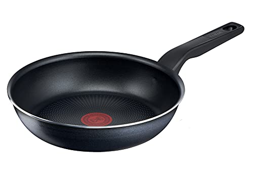 Tefal C38504 XL Force - Sartén de 24 cm, revestimiento antiadherente, resistente, señal térmica, base difusa, forma extragrande, mango estable, color negro