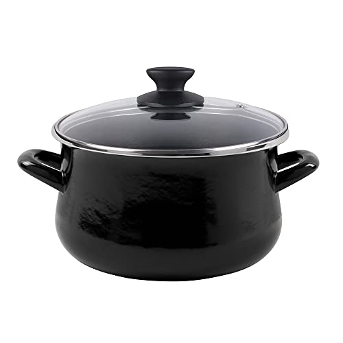 Olla black tapa vidrio 24 cm