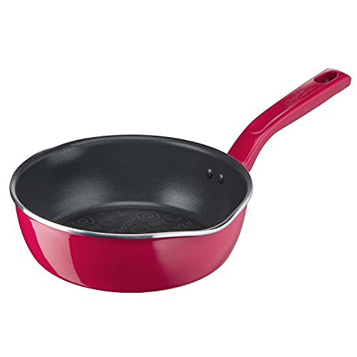 Tefal Chefclub by Sartén profunda (22 cm), color rojo frambuesa, revestimiento antiadherente Titanium, Thermo-Signal, inducción G8061704