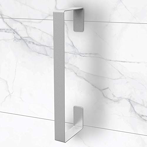 tradeNX Toallero vertical de acero inoxidable – Pegar – Ideal para el baño o la cocina – 40 x 9 x 3,5 cm