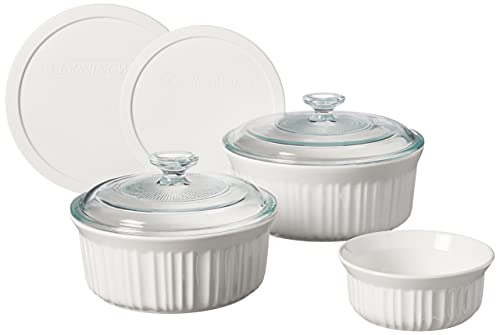 CorningWare 1048149 French White - Juego de cacerola (gres, blanco francés)