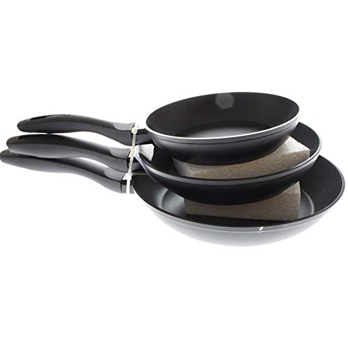 IBILI - Set de 3 sartenes chef style, 18 + 22 + 26 cms, Aluminio, Antiadherente, Apto para induccion