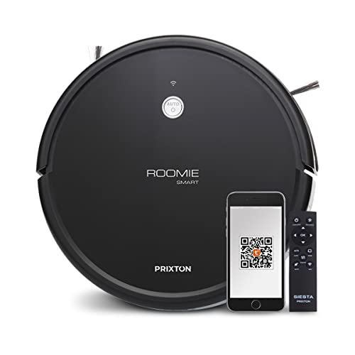 PRIXTON Roomie Smart - Robot Aspirador Gran Potencia de Succión 1400PA WiFi App Móvil Mapeo del Hogar Limpieza Inteligente y Automática Barre, Friega, Aspira y Mopea