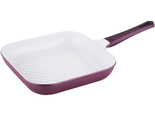 Bergner Sartén de cerámica sartenes Ceramic Pan Cuadrado Grill sartenes de cerámica Wok Gas, Eléctrico, Halógeno y de inducción