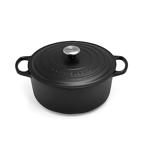 Le Creuset Cocotte redonda de hierro fundido, 28 cm, 6, 7 L, Todas Las Fuentes de Calor incluso inducción, Negro Mate, 21177280000430