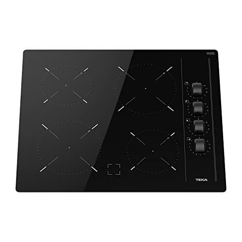 Teka TBC 64000 XFL - Vitrocerámica 60 cm con 4 Fuegos, Vitrocerámica con Mandos y Sistema TouchControl de Color Negra