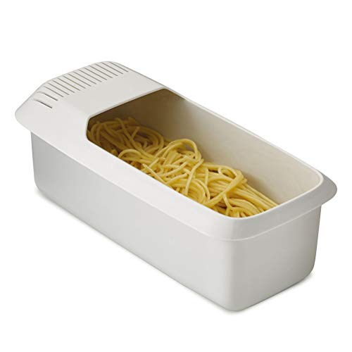Hidyliu Olla de Pasta de Microondas con Filtro, Máquina de Espagueti de Microondas Resistente Al Calor, Olla de Espagueti para Botes de Pasta(Blanco, Blanca)