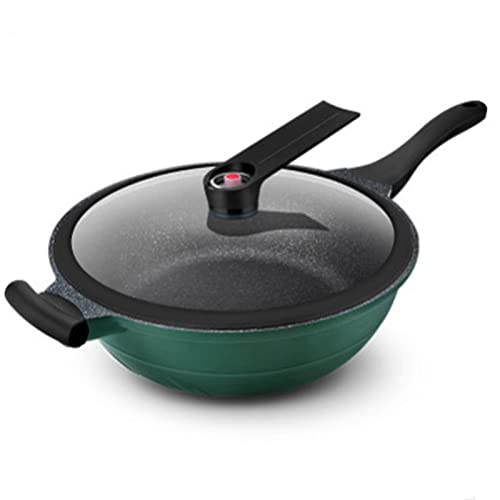 EVANEM Olla Antiadherente Maifanshi Wok Pala Utensilios de Cocina antiadherentes Olla for Sopa Multifuncional Micro Sartén a presión Uso Dual de Gas for Cocina de inducción