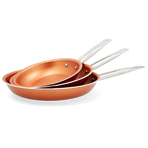 Quid Copper Set 3 Sartenes Aluminio Estampado 20/24/28cm Cobre