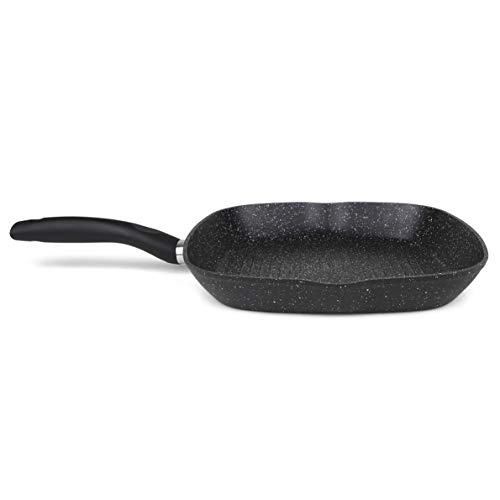 Orbegozo RUF 1028 - Sartén grill de aluminio forjado con recubrimiento de piedra, 28 cm de diámetro, apto para todo tipo de fuegos