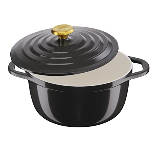 Tefal Cocotte Air 24 cm - cazuela de aluminio fundido de 4,7 L de capacidad, revestimiento cerámica, resultados tiernos, apto para horno y cocinas convencionales, incluso inducción, apto lavavajillas