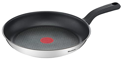 Tefal Comfort Max - Sartén 26 cm de acero inoxidable, mango ergonómico fresco, difusión del calor uniforme, base gruesa antideformación, resistente y duradera, apta para todas las cocinas y horno