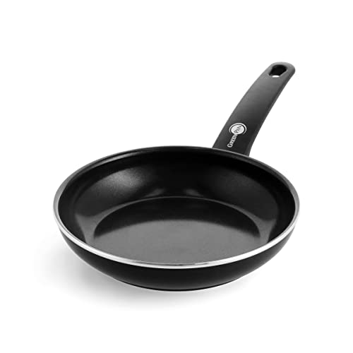 GreenPan Cambridge Sartén de cerámica antiadherente saludable de 20 cm, sin PFAS, inducción, apta para lavavajillas, apta para horno, negra