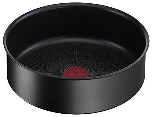 Tefal Ingenio Eco Resist - Sartén (24 cm, apilable, inducción, revestimiento antiadherente, indicador de inicio de cocción, cocción sana, entrada perfecta, fabricada en Francia L3973502, negro