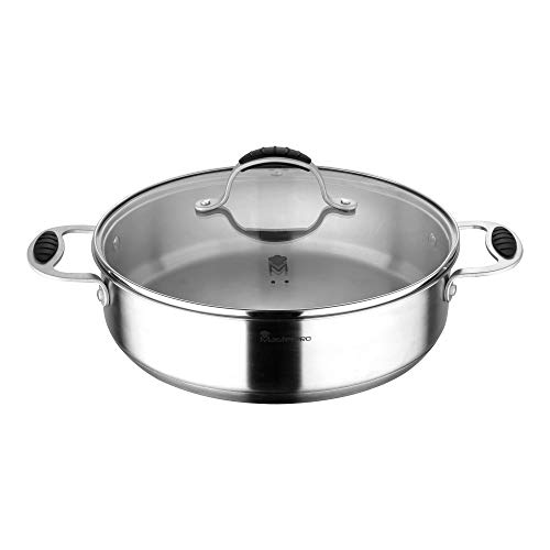 MasterPro Olla 28x7,5 cm con Capacidad de 4,5l en Acero Inoxidable Bergner colección Foodies