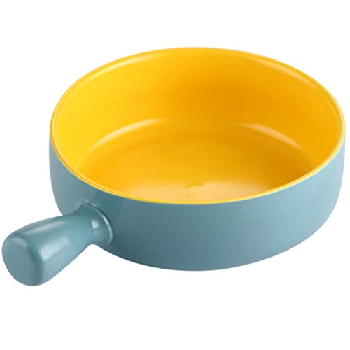 Luxshiny Tazón De Cerámica para Hornear Sartén para Asar Lasaña Tazón De Sopa De Cebolla Francesa Mini Cacerola Ramekins Redondos Utensilios para Hornear De Navidad con Mango para Chili