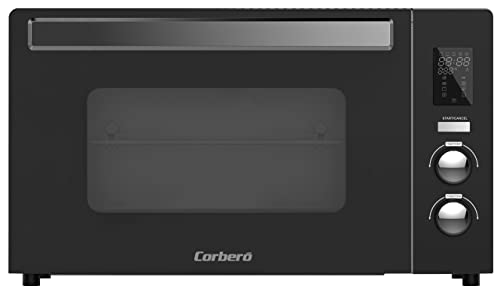 Corberó CHSG4220BDIG Horno Sobremesa, 42 L, 2000 W, Funciónes: Convección, Rustepollos, Luz Interior, Auto Menús, Control Digital, Temporizador 90 Minudos, Doble Cristal, Parrilla Cromada, Negro