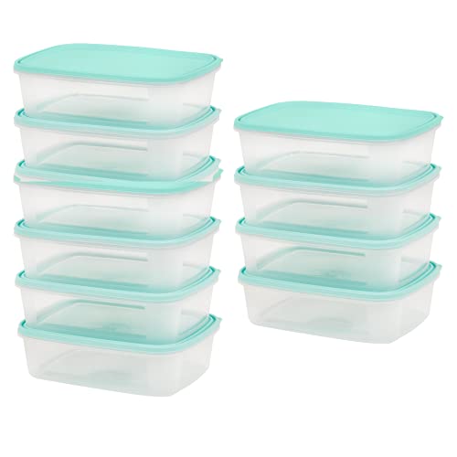 Checkmart Recipientes de 1 Compartimento para comida de Plástico Sin BPA con Tapas Herméticas - Apilables y Reutilizables - Aptos para Microondas, Congelador y Lavavajillas - Set de 10