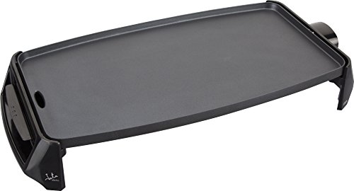 Jata Gr195 Plancha de Asar Cocina Por Igual en Toda La Superficie 46 X 25 Cm Antiadherente Libre de Pfoa Muy Resistente Al Rayado Fácil Limpieza con Bandeja Colectora de Salsas, 2200 W, Color Negro