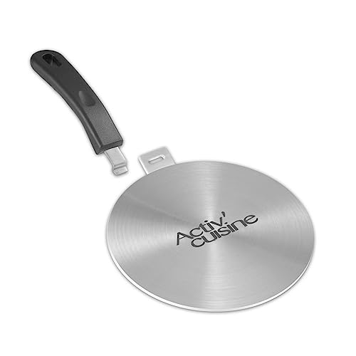 ACTIV CUISINE Adaptador de inducción de disco placa de 14 cm de difusión de calor de acero inoxidable, difusor de inducción Moka para utilizar cafeteras y utensilios de cocina