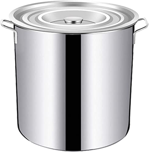 Mavoorick Olla de Acero Inoxidable, Olla Gruesa Mejorada para elaboración de Cerveza Olla Grande de Acero Inoxidable, Utensilios de Cocina (con Tapa)-30 * 30cm