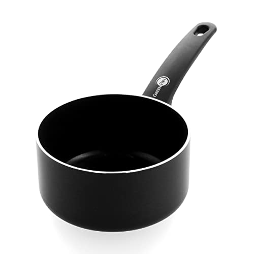 GreenPan Cambridge Cacerola Abierta de Cerámica antiadherente saludable 16cm/1.5 Litros, sin PFAS, inducción, apta para lavavajillas, apta para horno, negra