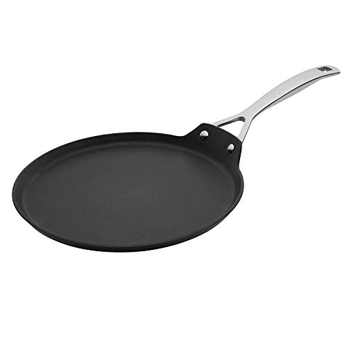 Le Creuset Crepera de aluminio antiadherente, diámetro 28 cm, para todas las fuentes de calor, incluso la inducción, Antracita/Plateado, 51106280010002