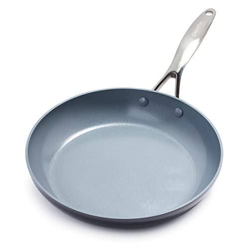 GreenPan Valencia Pro Sartén de 30 cm antiadherente cerámica anodizada dura, sin PFAS, inducción, apta para lavavajillas, apta para horno, gris