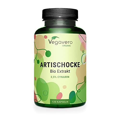 Alcachofa BIO 19’500 mg (15:1) Vegavero® | EL MAS ALTO | 32.5 mg Cinarina | Depurativo Hígado + Detox + Digestión | Sin Aditivos | Vegano | 120 Cápsulas