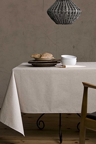Mantel de lino-algodón anti manchas, modelo Lino natural, resinado y con Teflón de Dupont® - 100x150 - beige