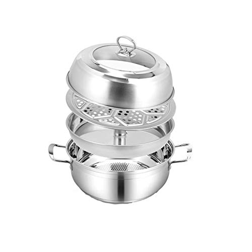 WALNUTA Acero Inoxidable Vapor Vapor Pot Olla de Vapor Caliente Olla de Cocina no Perforada Sopa de Olla al Vapor Sauna casero Pot mariscos al Vapor Fish Pot (Size : 32cm)