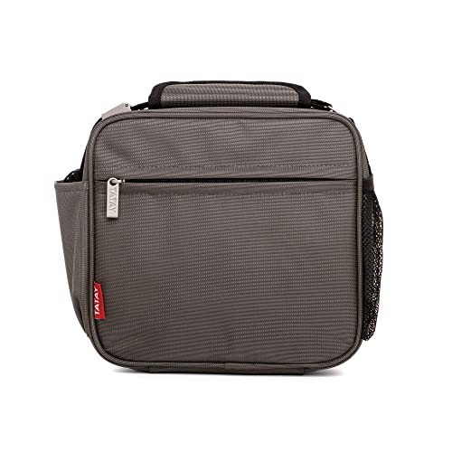 Tatay Urban Food Prime - Bolsa Térmica Porta Alimentos, 4,7L de Capacidad, con 2 Tuppers Herméticos de 0,75L de Plástico Libre de BPA, Color Gris. Medidas 25,5 x 11 x 24,5 cm