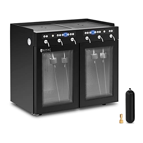 Royal Catering Nevera Para Vinos Refrigerador Vinoteca RC-WDB6 (Potencia: 120 W, Con dispensador, Para 6 botellas, Acero, vidrio y plástico)