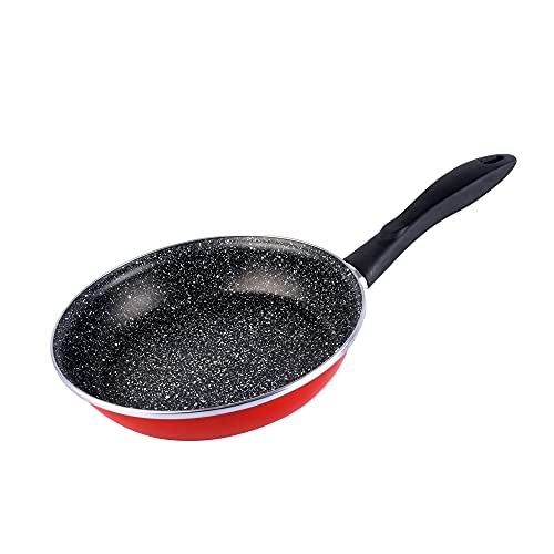 MAGEFESA K2 Rojo - Sartén 20cm de Acero vitrificado Exterior Color Rojo. Antiadherente bicapa Reforzado Efecto Piedra, Apta para Todo Tipo de cocinas, Especial inducción. 50% de Ahorro energético.