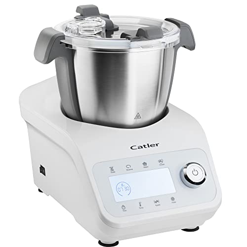 Catler Robot cocina multifunción con más de 15 funciones y programas, hasta 10 personas, báscula integrada, cuenco de acero inoxidable, kit de accesorios completo, TC 8010