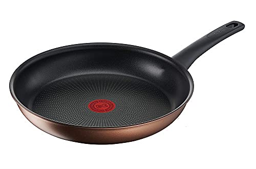 Tefal G25306 Sartén Resource 28 cm, revestimiento antiadherente Titanium Pro, señal térmica, duradera, apta para inducción, para todo tipo de placas, fácil de limpiar, color negro/cobre