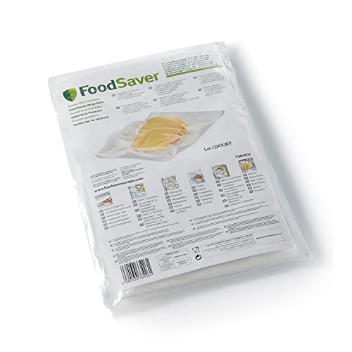 Bolsas FoodSaver de envasado al vacío reutilizables precortadas | Sin BPA | 48 bolsas de envasado al vacío precortadas (940 ml)