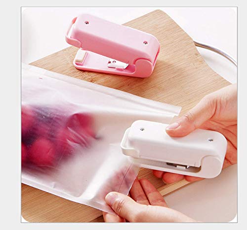 TX® Mini Sealing Machine Portable Snack Bag Heat Sealer Hand Press Sealing Machine for Plastic Bags Food Saver Storage (2 pcs with 4 nanfu Batteries)