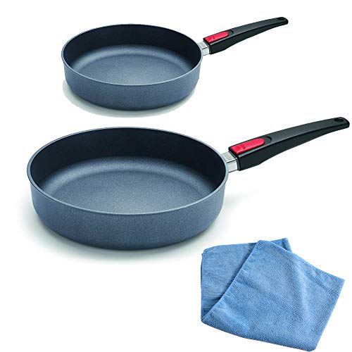 Woll – Sartén honda ( – Juego de 2 sartenes Diamond Lite Induction 24 Cm + 28 cm – 2 x – Sartén Mango extraíble resistente hasta 250 °C – Inducción – Sartén – Antiadherente