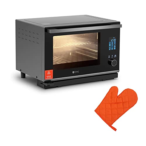 Royal Catering Horno De Vapor Combinado Vaporera Independiente RC-SOQ3 (Potencia: 2.100 W, Temperatura: 40-220 °C, Temporizador hasta 180 min)