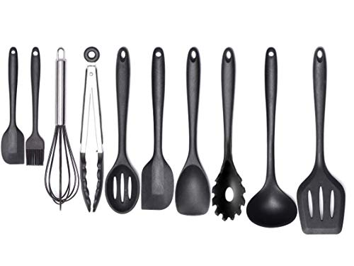 Conjunto de utensilios de cocina, utensilios de cocina de silicona Juego de 10 piezas Set de utensilios antiadherentes resistentes a los golpes, no tóxicos Conjunto de utensilios de cocina universales
