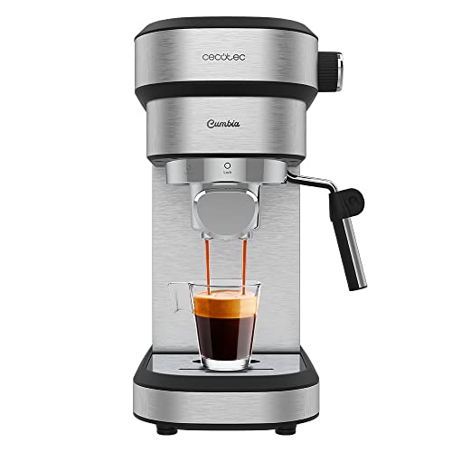 Cecotec Cafetera Express Cafelizzia 790 Steel Duo. 1350 W, Espressos y Cappuccinos, Thermoblock, 20 Bares, Modo Auto 1-2 Cafés, Vaporizador Orientable, Accesorio Filtro para Cápsulas