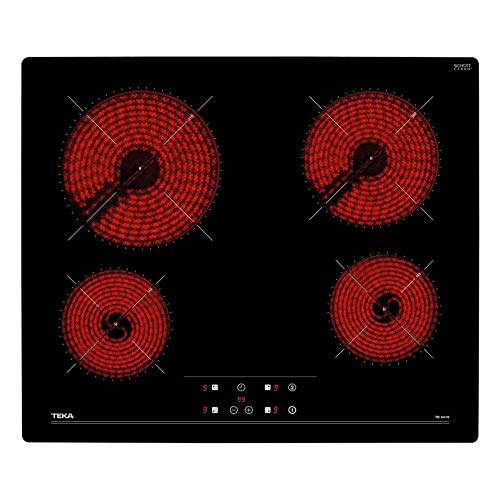 Teka TB PRO 6415 - Vitrocerámica 4 Fuegos 60cm, Tecnología Touch Control, con Cronómetro, Vitrocerámica Teka Color Negro