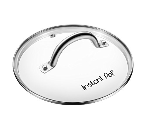 Instant Pot - Tapa de vidrio templado para adaptarse a ollas de presión eléctrica de 5 a 6 litros Tapa de cristal 6 litros Tempered Glass With Stainless Steel Rim and Handle