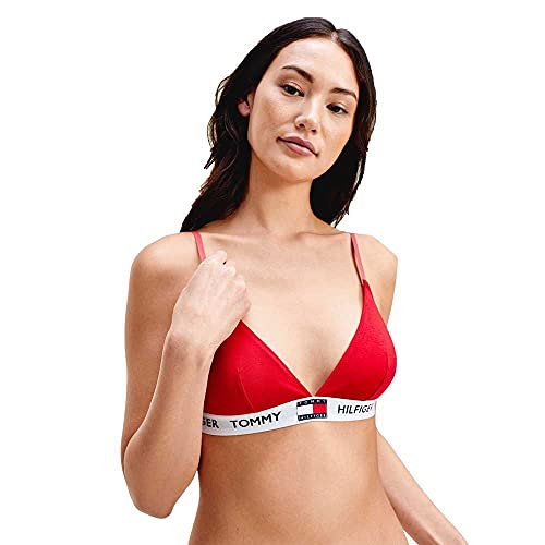 Tommy Hilfiger Mujer Sujetador de Triángulo Stretch, Rojo (Tango Red), XS