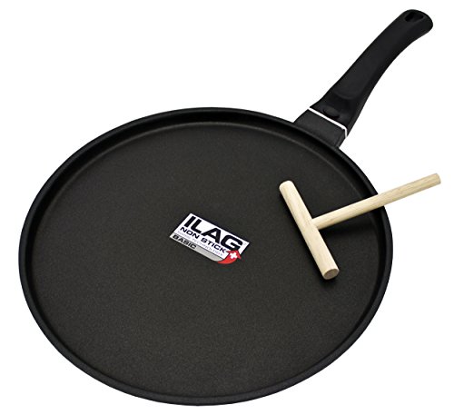 Kopf sartén para Crepes Marra (Aluminio Fundido, 28 cm, Revestimiento ILAG, inducción) Incl. esparcidor de Masa